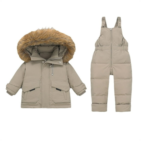 KAUOD Girls Ski Jackets Bib Overall Set 2 Piece Winter Snowboard Snow Suits Kids Toddler Waterproof Warm Snowpants Outfits