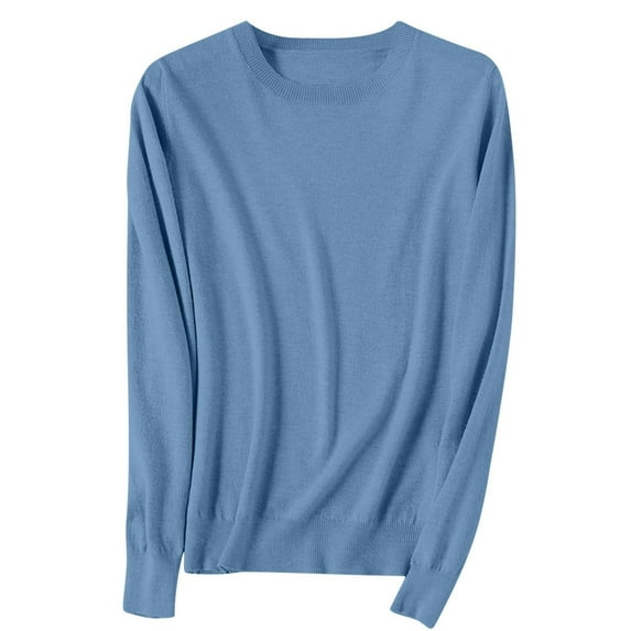 KAUOD Girls Soft Fit Sweater Long Sleeve Crew Neck Ribbed Knit Pullover Sweatshirts Kids Cotton Stretchy Shirt Tops Clothes