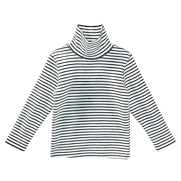 KAUOD Girls Striped Crew Neck Sweater Cute Cotton Thermal Long Sleeve Undershirts Clothes Kids Winter Pullover Sweatshirts