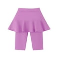 thumbnail image 1 of KAUOD Girls Summer Casual Sports Pants Kids Knee Length Leggings with Skirt Stretchy Athletic Ruffle Skirted Legging Clothes, 1 of 3