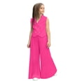 thumbnail image 1 of KAUOD Girls Summer Suit Outfits 2 Piece Sleeveless Double Breasted Jacket and Pleated Pants Set Loose Trendy Clothe, 1 of 7