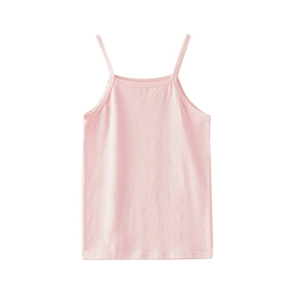 KAUOD Girls Tank Tops Stretchy Sleeveless Spaghetti Straps Cami Top Kids Toddler Soild Athletic Sports Dance Shirt T Shirts