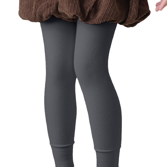 KAUOD Girls Thermal Tights School Dress Opaque Pantyhose Footed Leggings Kids Fleece Slim Full Length Stretchy Tights Pants