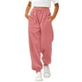 thumbnail image 1 of KAUOD Girls Thick Sweatpants Straight High Waist Baggy Joggers Pants Teen Kids Plain Warm Padded Trousers with Pockets, 1 of 7