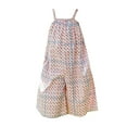 thumbnail image 1 of KAUOD Girls Toddler Floral Beach Overalls Jumpsuit Kids Wide Leg Rompers Summer Casual Boho Suspender Palazzo Pants Clothes, 1 of 6