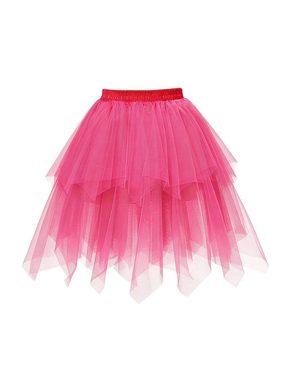 Girls Tulle Skirts Layered Tutu Skirt F𝗹uffy Soft Dance Party Birthday Mini Skirt Summer Flowy Dress Up Skirts