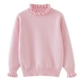thumbnail image 1 of KAUOD Girls Turtleneck Sweater Long Sleeve Warm Oversized Pullover Sweatshirts Kids Plain Thick Knit Sweater Tops Clothes, 1 of 4
