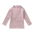 thumbnail image 1 of KAUOD Girls Turtleneck T Shirt Cotton Long Sleeve Solid Shirt Unisex Kids Ribbed Knit Warm Tees Tops Mock Turtleneck, 1 of 3