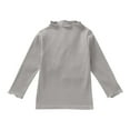 thumbnail image 1 of KAUOD Girls Turtleneck T Shirt Cotton Long Sleeve Solid Shirt Unisex Kids Ribbed Knit Warm Tees Tops Mock Turtleneck, 1 of 3
