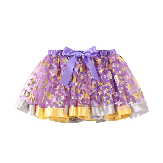 KAUOD Girls Tutu Skirt Stars Sequins Fluffy Tulle Skirts Sparkle Dance Party Princess Skirt Trendy Cute Dress Up Skirts