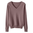 thumbnail image 1 of KAUOD Girls V Neck Knit Sweater Plush Long Sleeve Pullover Sweater Soft Oversized Fall Warm Casual Knit Tops for Kids, 1 of 6