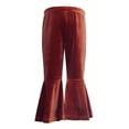thumbnail image 1 of KAUOD Girls Velvet Flare Pants Elastic Waist Trendy Wide Leg Bell Bottom Pants Spring Fall Comfy Casual Sweatpants, 1 of 4