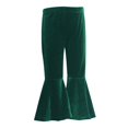 thumbnail image 1 of KAUOD Girls Velvet Flare Pants Elastic Waist Trendy Wide Leg Bell Bottom Pants Spring Fall Comfy Casual Sweatpants, 1 of 4