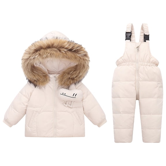 KAUOD Girls Waterproof Snow Suits 2 Piece Winter Warm Ski Jackets Bib Overall Set Kids Toddler Snowpants Snowsuits Outfits