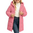 thumbnail image 1 of KAUOD Girls Winter Coat Heavyweight Hooded Puffer Jacket Kids Windproof Warm Solid Quilted Padded Down Jackets with Pockets, 1 of 3