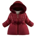 thumbnail image 1 of KAUOD Girls Winter Padded Puffer Coats Zip up Waterproof down Jackets Kids Fleece Hood Snow Ski Parka Coats with Pockets, 1 of 5