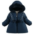 thumbnail image 1 of KAUOD Girls Winter Padded Puffer Coats Zip up Waterproof down Jackets Kids Fleece Hood Snow Ski Parka Coats with Pockets, 1 of 5