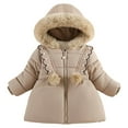thumbnail image 1 of KAUOD Girls Winter Padded Puffer Coats Zip up Waterproof down Jackets Kids Fleece Hood Snow Ski Parka Coats with Pockets, 1 of 9