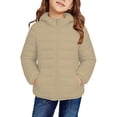 thumbnail image 1 of KAUOD Girls Winter Puffer Coats Quilted Windproof Hooded down Jackets Kids Zip up Waterproof Lightweight Outwear with Pockets, 1 of 9