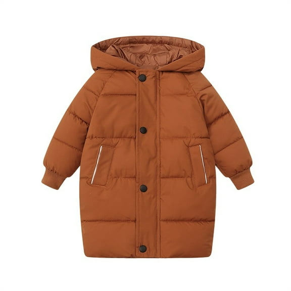 KAUOD Girls down Jackets Zip up Snap Buttons Hooded Puffer Coats Teen Kids Outdoor Windproof Warm Outwear with Pockets