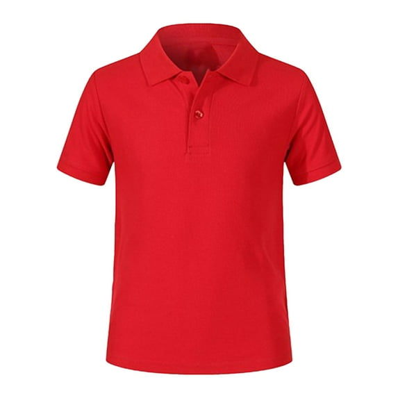 KAUOD Kid Boy's Short Sleeve Polo Shirts Daily Lapel Button up Short Sleeved Tops School Uniform Clothes Color Cute Outfits