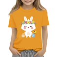 thumbnail image 1 of KAUOD Kid Cute Bunny Easter T Shirt Short Sleeve Crewneck Tees Girls Easter Days Shirts Pullover Casual Clothing, 1 of 1
