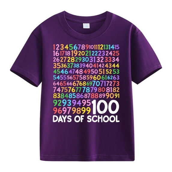 KAUOD Kids 100 Days of School Shirt Toddler Boys Girls 100th Day of School T-Shirt Kindergarten Tee Student Sport Tee Tops
