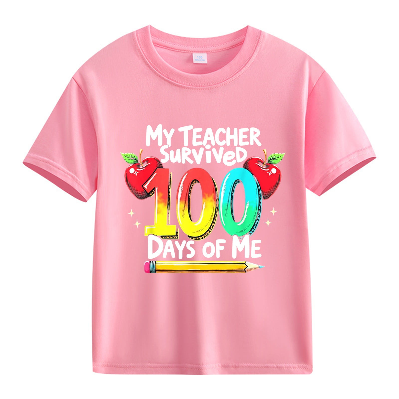 KAUOD Kids 100 Days of School Shirt Toddler Funny Graphic Tees for Boys ...