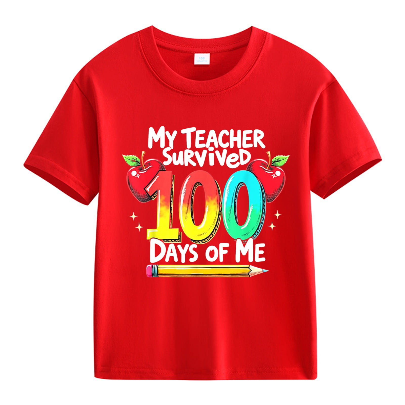 KAUOD Kids 100 Days of School Shirt Toddler Funny Graphic Tees for Boys ...