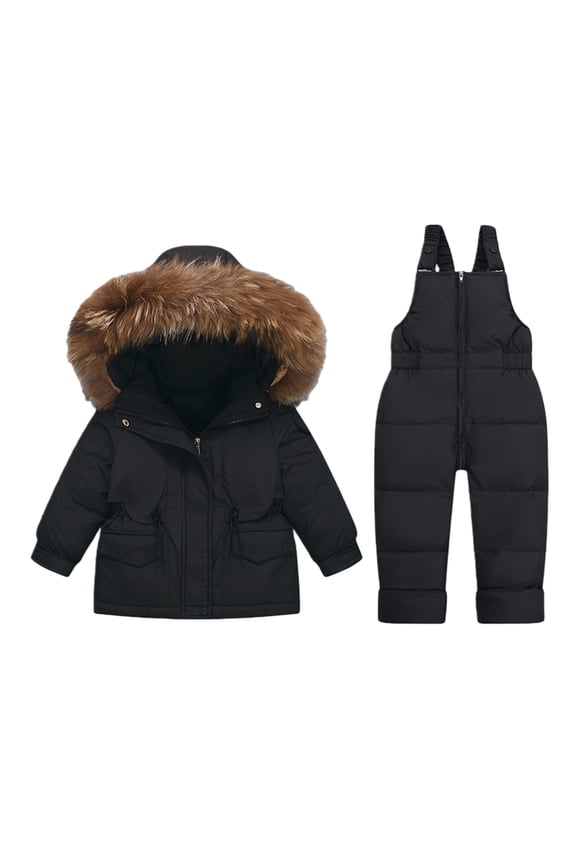 Kids 2 Piece Ski Jackets Bib Overall Set Winter Snowboard Waterproof Snow Suits Boys Girls Warm Snowpants Snowsuits
