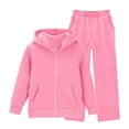 thumbnail image 1 of KAUOD Kids 2 Piece Zipper Hoodies Set Plain Fleece Hoodie Sweatshirts Joggers Sweatpants Outfits Boys Girls Sport Clothes, 1 of 6