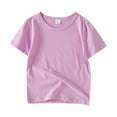 thumbnail image 1 of KAUOD Kids Baby Boys Girls Summer Plain Short Sleeve Crewneck Basic T Shirts Tops Tee Children Teen Tee Shirt Blouse, 1 of 9