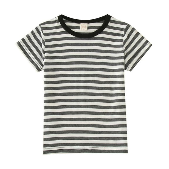 KAUOD Kids Boys Daily Striped T Shirts Toddler Short Sleeve Crewneck Baseball Tee Cute Athletic Shirt Girls Sports Soft Suits