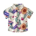 thumbnail image 1 of KAUOD Kids Boys Hawaii Lapel Shirts Short Sleeve Cute Print Button Down Tropical Lightweight Tops Fashion Holiday Clothes, 1 of 7