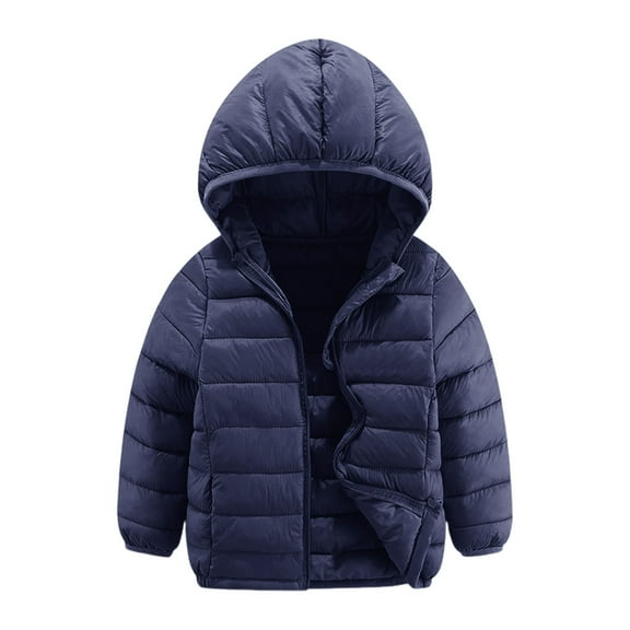 KAUOD Kids Boys Quilted down Jackets Lightweight Warm Zip up Hooded Puffer Coats Toddler Plain Soft Windproof Outwear