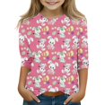thumbnail image 1 of KAUOD Kids Bunny Tees Easter Day T Shirts Eggs Floral Printed Crewneck Long Sleeve Tees Tops for Kids Boys Girls, 1 of 1