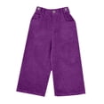 thumbnail image 1 of KAUOD Kids Corduroy Cropped Flare Pants Elastic High Waist Ribbed Bell-Bottom Sweatpants Boys Girls Wide Leg Baggy Trousers, 1 of 5