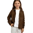 thumbnail image 1 of KAUOD Kids Corduroy Shackets Jackets Front Pockets Button Long Sleeve Coats Boys Girls Plain Soft Collar Shirt Clothes, 1 of 9