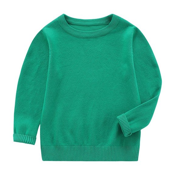 KAUOD Kids Crew Neck Knit Sweater Plain Loose Soft Pullover Sweater Boys Girls Cute Lined Tops Fall Casual Sweatshirts