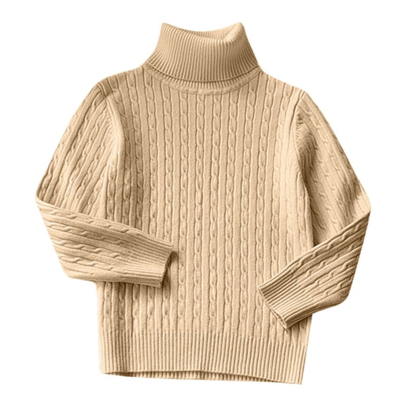 KAUOD Kids Crew Neck Thermal Sweater Ribbed Knit Winter Thick Pullover Tops Boys Girls Long Sleeve Warm Shirt Clothes