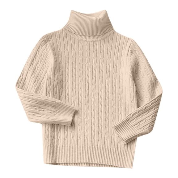 KAUOD Kids Crew Neck Thermal Sweater Ribbed Knit Winter Thick Pullover Tops Boys Girls Long Sleeve Warm Shirt Clothes