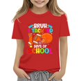 thumbnail image 1 of KAUOD Kids Cute 100 Days Of School Baseball 100th Day Of School T-Shirt Little Girls Funny Graphic Tees Sport Shirt, 1 of 1