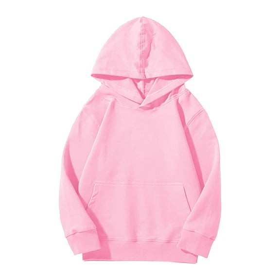 KAUOD Boys Girls Hooded Sweatshirt Solid Soft Classic Hoodies Oversized Loose Pullover Sweatshirts with Pocket for Kids