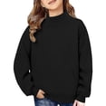 thumbnail image 1 of KAUOD Kids Fleece Crew Neck Sweater with Pockets Boys Girls Long Sleeve Plain Pullover Sweatshirts Tops Winter Warm Clothes, 1 of 7
