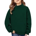 thumbnail image 1 of KAUOD Kids Fleece Crew Neck Sweater with Pockets Boys Girls Long Sleeve Plain Pullover Sweatshirts Tops Winter Warm Clothes, 1 of 7