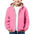 thumbnail image 1 of KAUOD Kids Fleece Lined Hoodies Winter Padded Fuzzy Warm Hooded Jackets Youth Boys Zip up Windproof Long Sleeve Outwear, 1 of 8