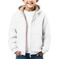 thumbnail image 1 of KAUOD Kids Fleece Lined Hoodies Winter Padded Fuzzy Warm Hooded Jackets Youth Boys Zip up Windproof Long Sleeve Outwear, 1 of 8