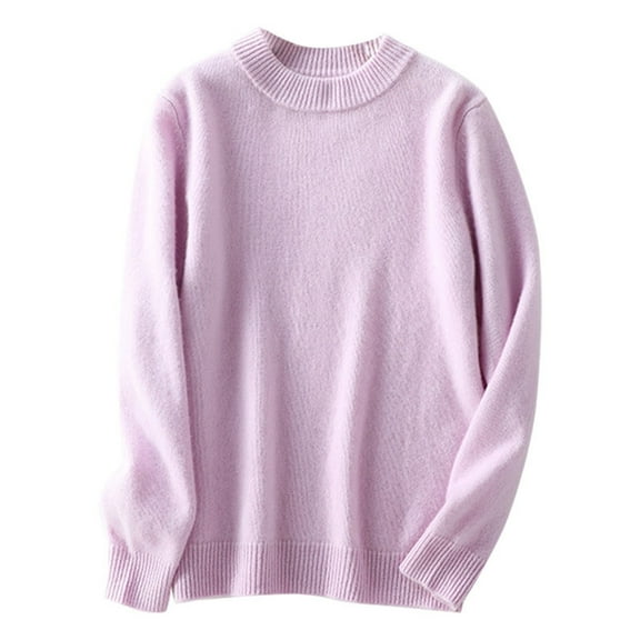 KAUOD Kids Fleece Sweater Crew Neck Long Sleeve Pullover Sweatshirts Tops Boys Girls Ribbed Cuffs Cotton Soft Shirt Clothes