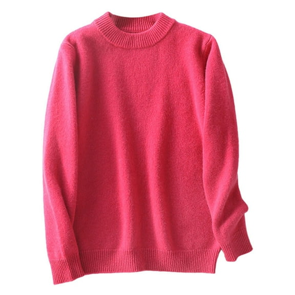 KAUOD Kids Fleece Sweater Crew Neck Long Sleeve Pullover Sweatshirts Tops Boys Girls Ribbed Cuffs Cotton Soft Shirt Clothes