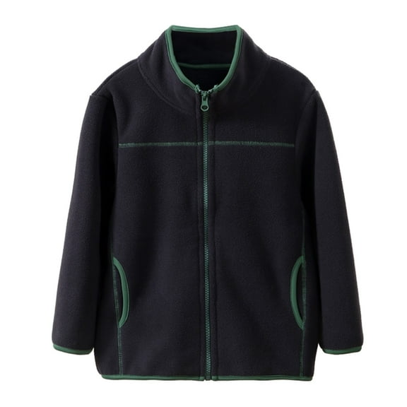 KAUOD Kids Full Zip up Fuzzy Coats Fleece Warm Long Sleeve Soft Jackets Sweatshirts Boys Girls Cute Cotton Coats with Pockets